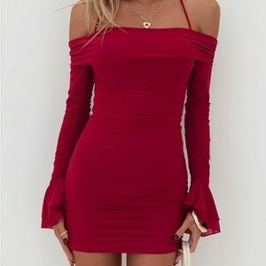Princess Polly Off The Shoulder Red Mini Dress